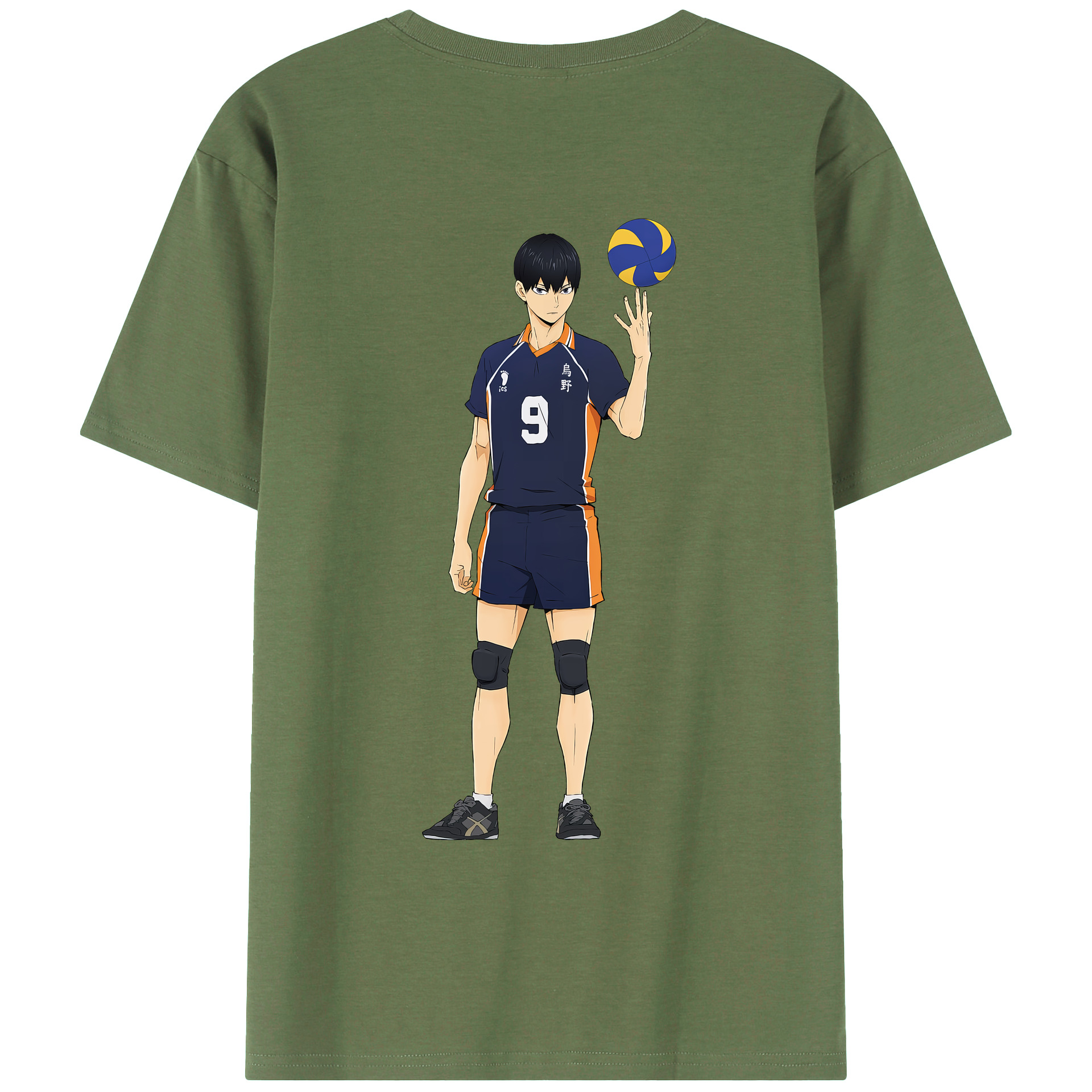 （画像用） ハイキュー!! Haikyu!! 綿100％ メンズ半袖Tシャツ（バックプリント） 通気性